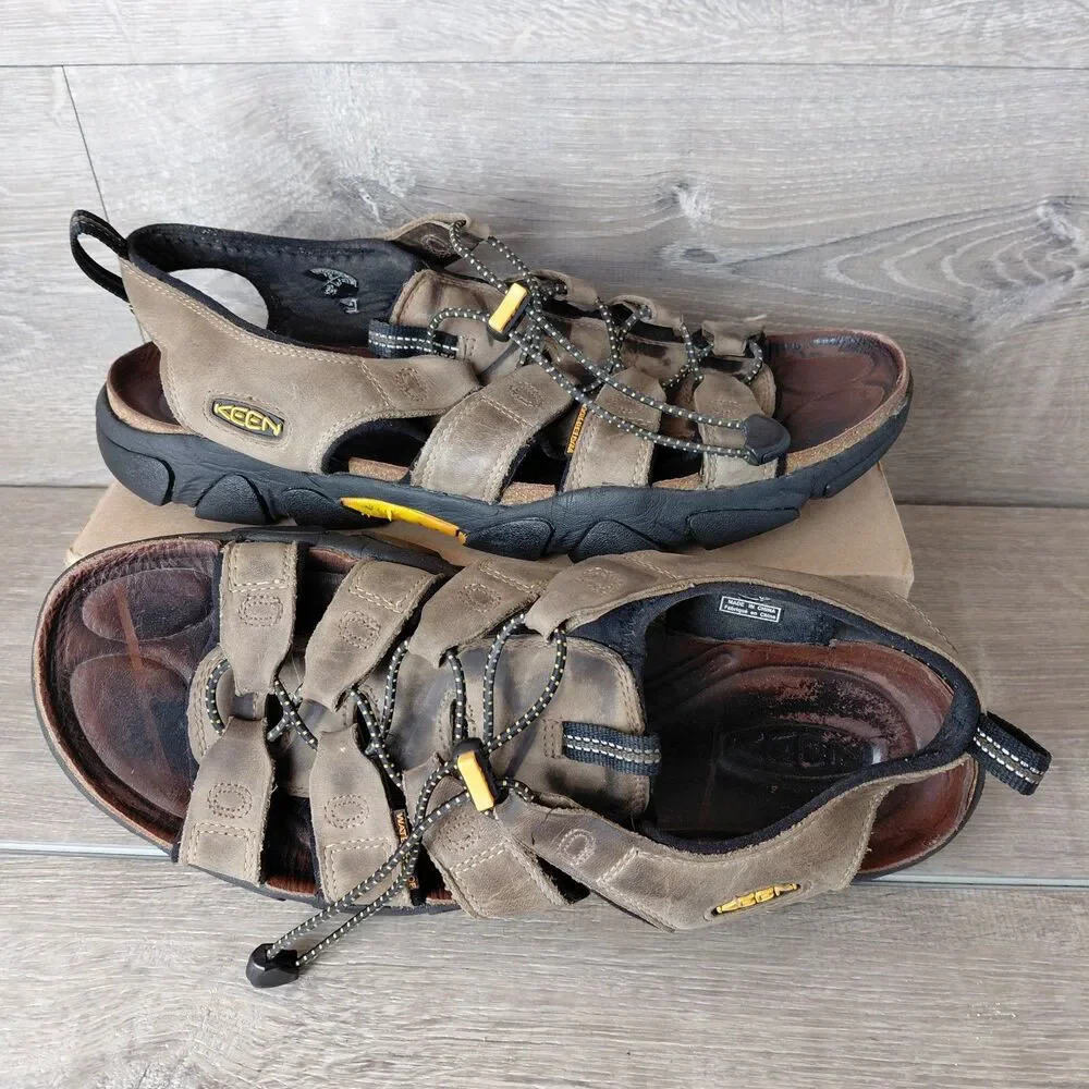 Keen Daytona II Sandals Men 13 Brown Leather Waterproof Outdoor Hiking Fisherman